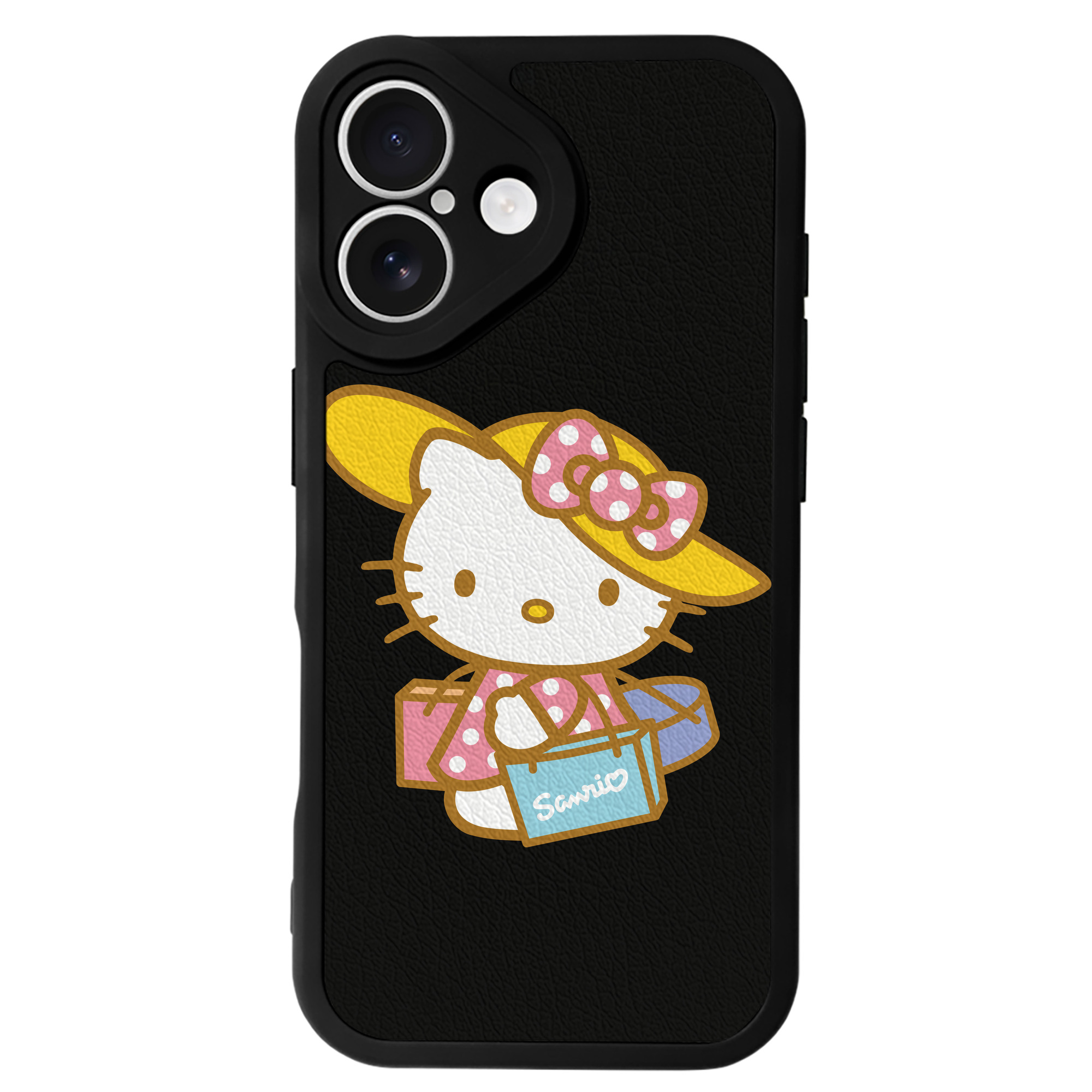 （画像用） Hello Kitty ハローキティ 【iPhone 16シリーズ対応】シリコンスマホケース（レザー調） 材質：シリコン